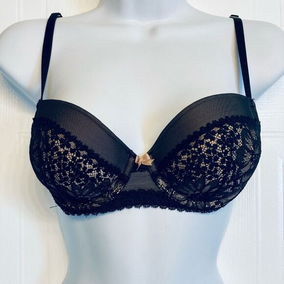 Victoria's Secret Padded Demi‎ Bra Black 32C - Picture 1 of 10